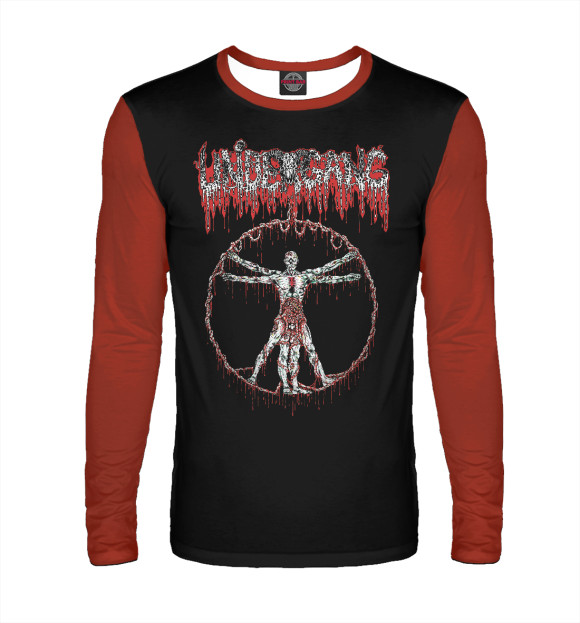 Мужской лонгслив с изображением Undergang цвета Белый