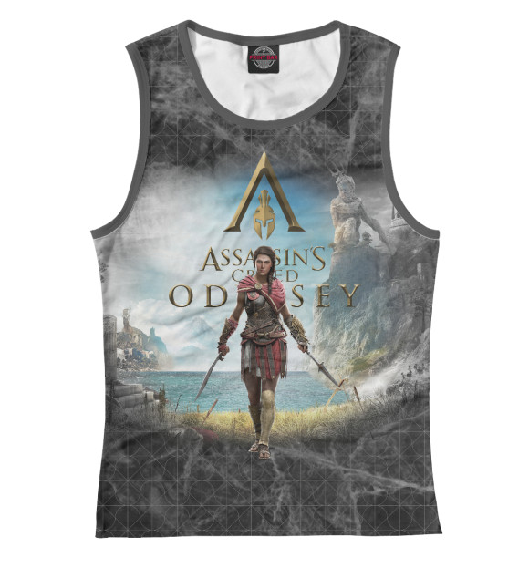Майка для девочки с изображением Assassins creed Odyssey цвета Белый