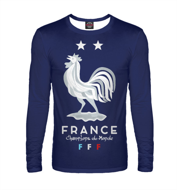 Мужской лонгслив с изображением Сборная Франции цвета Белый