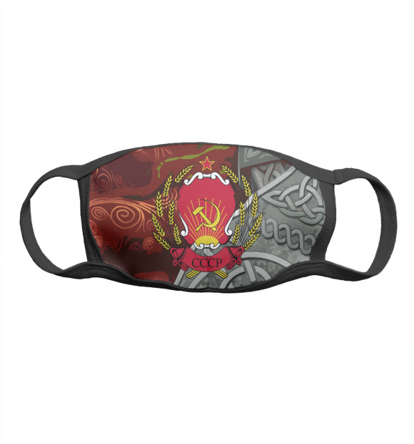 Маска тканевая с изображением СССР &  РУСЬ цвета Белый