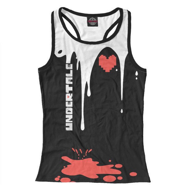 Женская майка-борцовка с притом Undertale цвета Белый Женская майка-борцовка с изображением Undertale цвета Белый