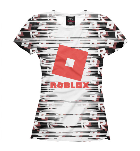 Женская футболка с изображением Роблокс цвета Белый