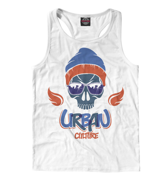 Мужская майка-борцовка с изображением Urban Culture цвета Белый