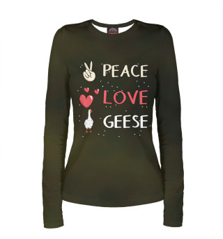 Лонгслив для девочки Peace Love Geese