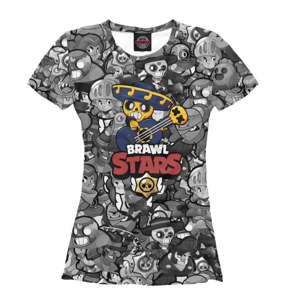 Женская футболка с изображением Brawl Stars: Poko цвета Белый