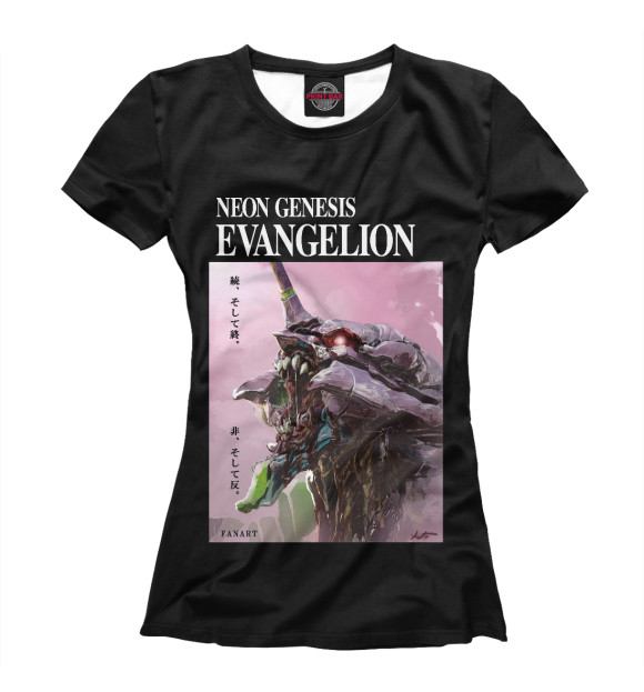 Футболка для девочек с изображением Evangelion цвета Белый