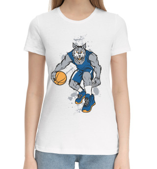 Хлопковая футболка для девочек Баскетбол