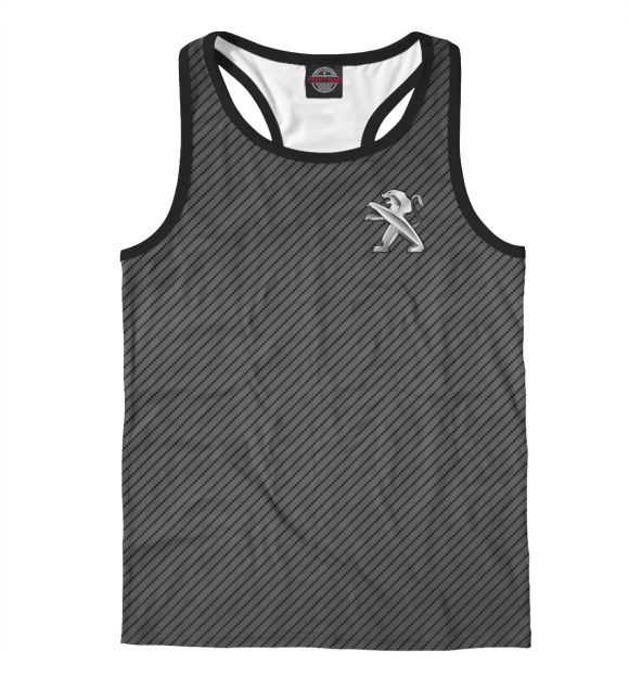 Мужская майка-борцовка с изображением Peugeot цвета Белый