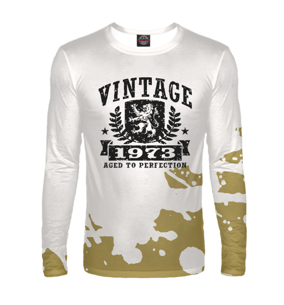 Мужской лонгслив с изображением Vintage 1973 цвета Белый
