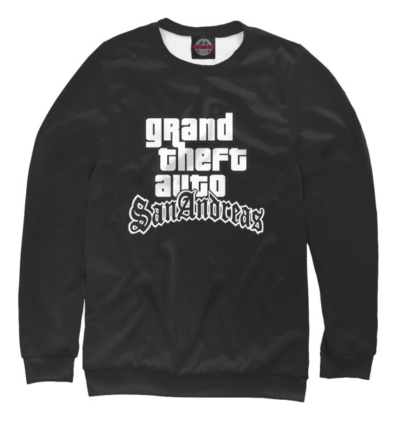 Свитшот для мальчиков с изображением GTA:SanAndreas цвета Белый