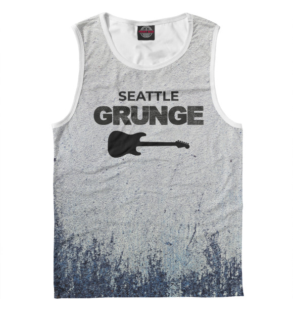 Мужская майка с изображением Seattle grunge цвета Белый