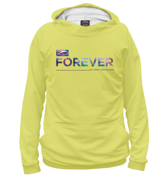 Мужское худи с изображением ASOT FOREVER BY AvB цвета Белый