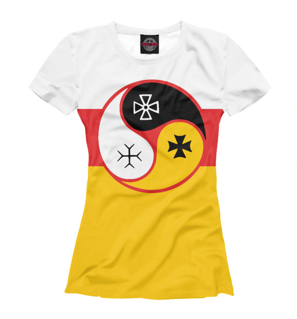 Женская футболка с изображением Три Слезы Бога (РСО-Алания) цвета Белый