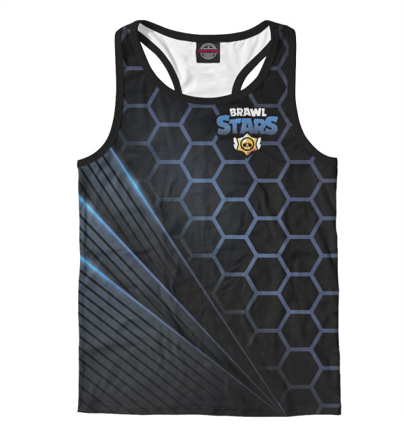 Мужская майка-борцовка с изображением Brawl Stars цвета Белый