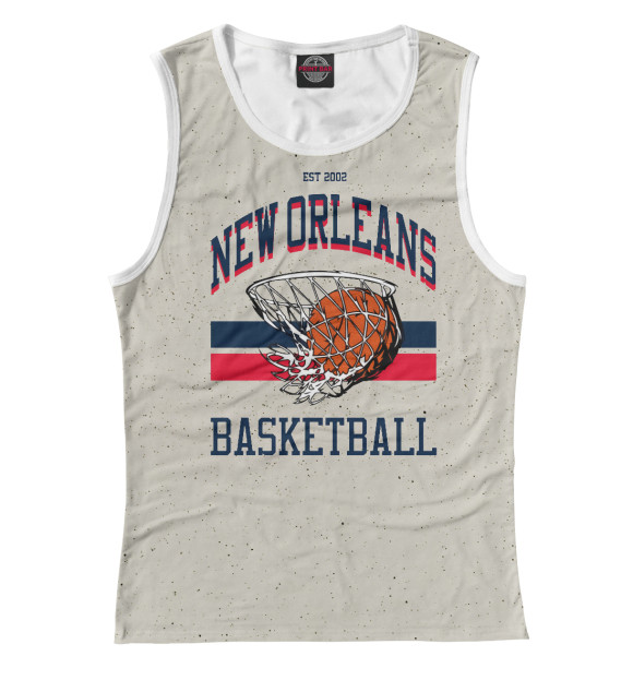 Женская майка с изображением New Orleans Basketball цвета Белый