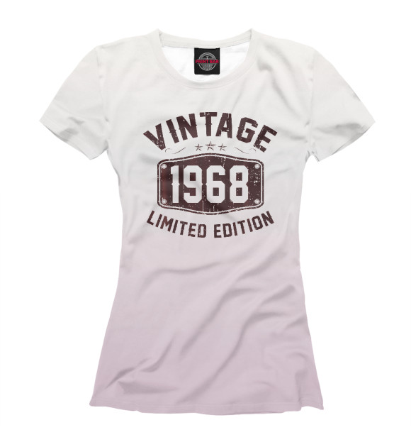 Женская футболка с изображением Vintage 1968 цвета Белый