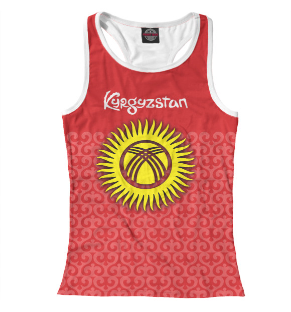 Женская майка-борцовка с изображением Кыргызстан цвета Белый