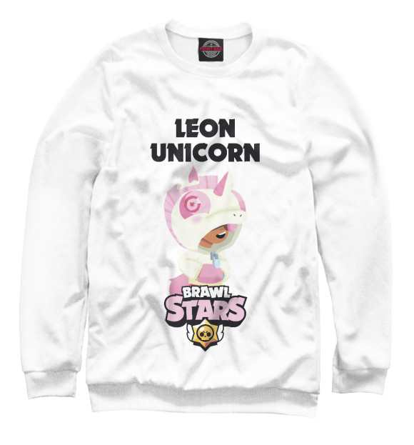 Свитшот для девочек с изображением Brawl Stars UNICORN цвета Белый