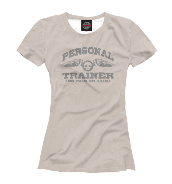 Футболка для девочек с изображением Personal Trainer цвета Белый