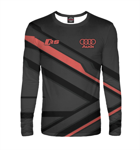Мужской лонгслив с изображением Audi RS цвета Белый