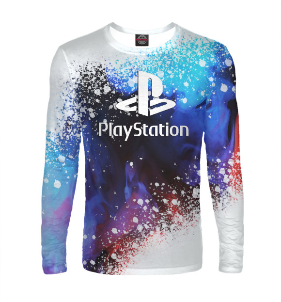 Мужской лонгслив с изображением Playstation цвета Белый