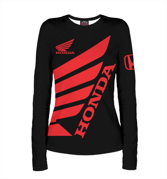 Женский лонгслив с изображением Honda цвета Белый