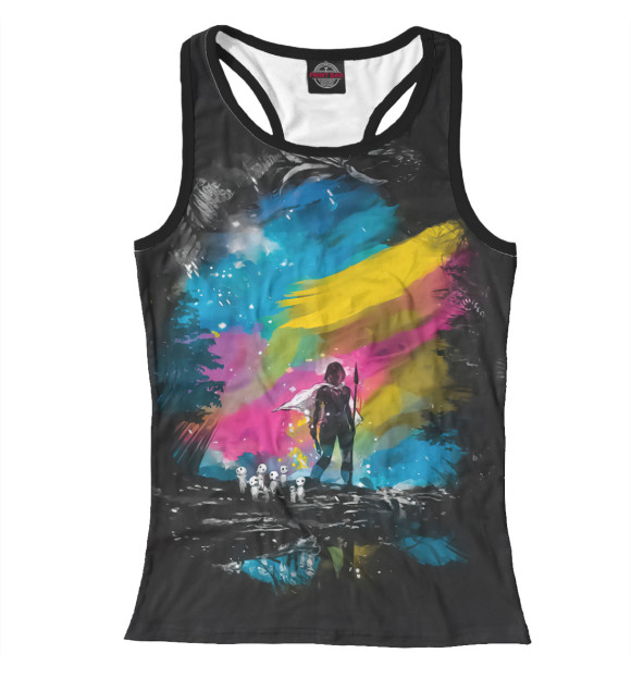 Женская майка-борцовка с изображением Принцесса Мононоке цвета Белый