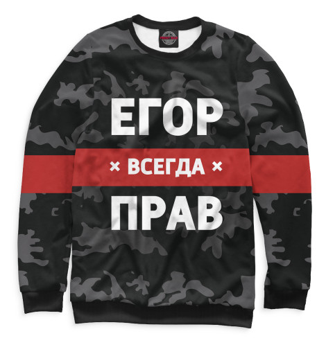 

Свитшоты Print Bar, Белый, Егор всегда прав