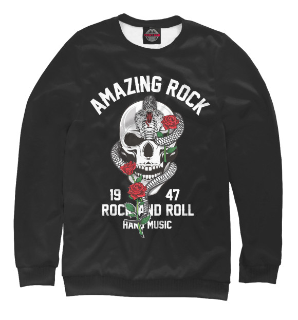 Свитшот для мальчиков с изображением Rock цвета Белый