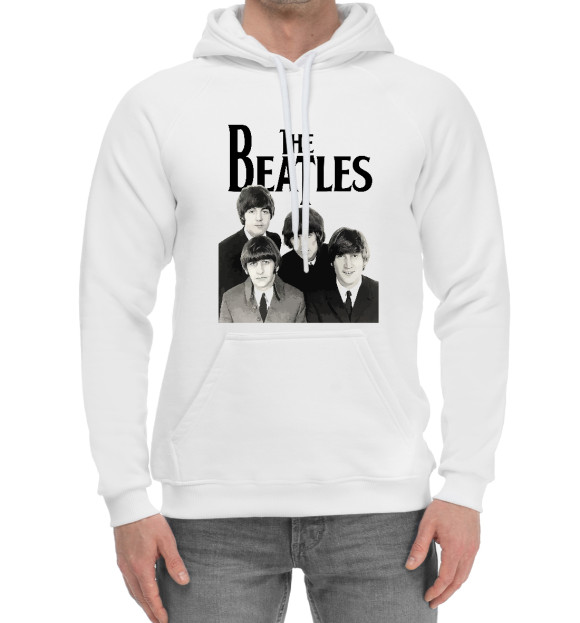 Мужской хлопковый худи с изображением The Beatles цвета Белый