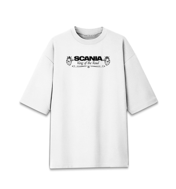 Женская футболка оверсайз с изображением Scania цвета Белый