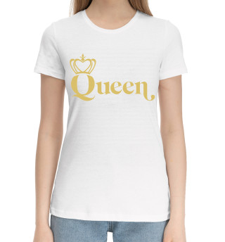 Хлопковая футболка для девочек Queen