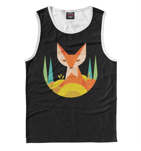 Майка для мальчика с изображением Геометрическая лиса цвета Белый