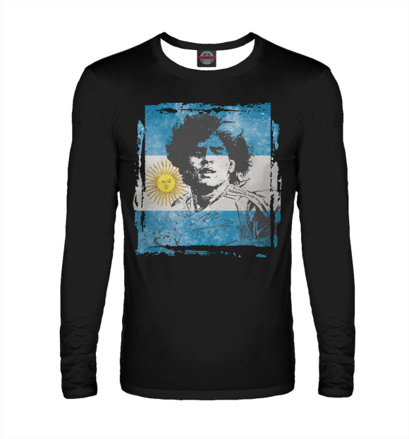 Мужской лонгслив с изображением Maradona цвета Белый