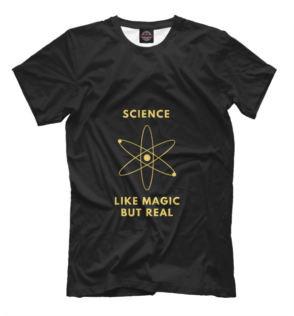 Мужская футболка с изображением Наука цвета Белый