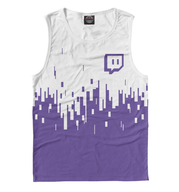 Мужская майка с изображением Twitch цвета Белый