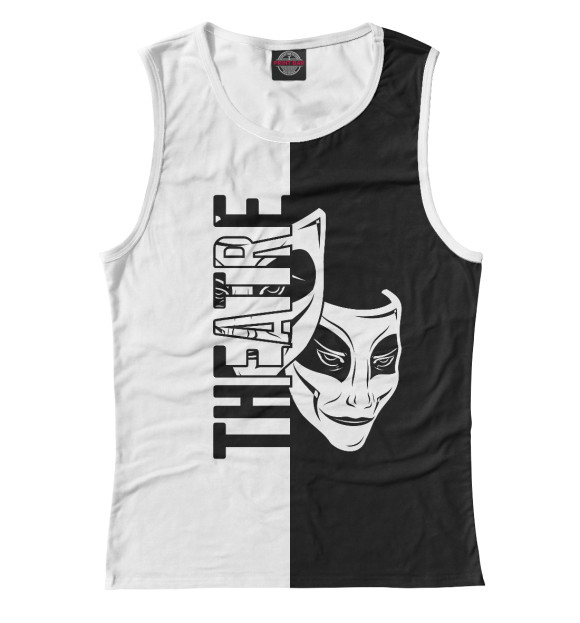 Женская майка с притом Театр цвета Белый Женская майка с изображением Театр цвета Белый