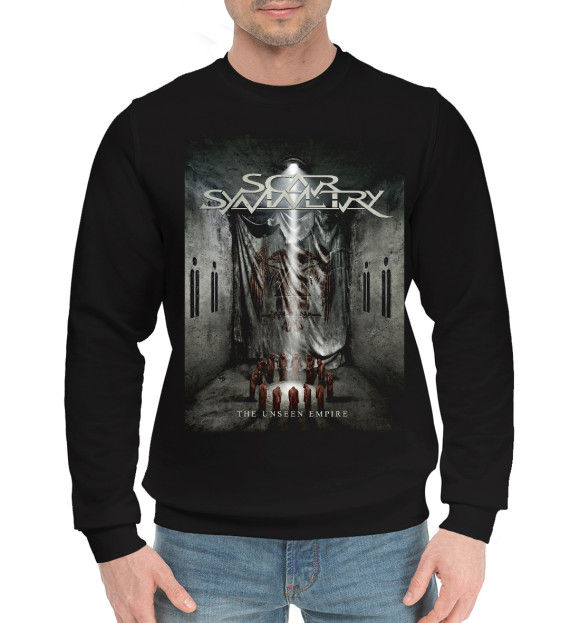 Мужской хлопковый свитшот с изображением Scar symmetry цвета Черный