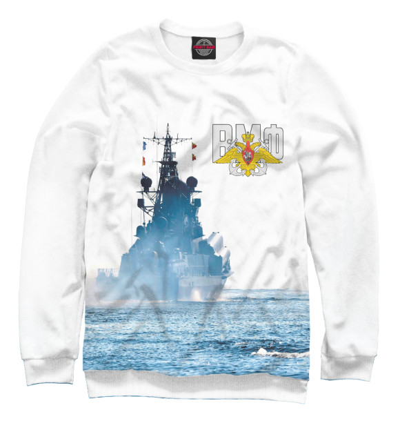 Мужской свитшот с изображением Военно Морской Флот цвета Белый
