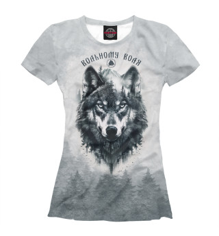 Женская футболка Волк - дух леса