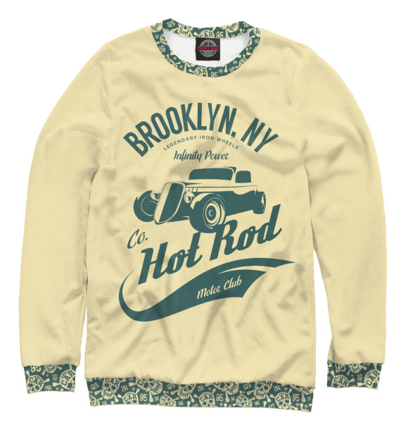 Свитшот для мальчиков с изображением Hot Rod цвета Белый