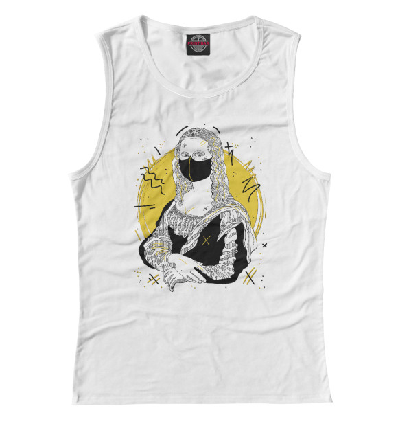 Майка для девочки с изображением Мона Лиза цвета Белый