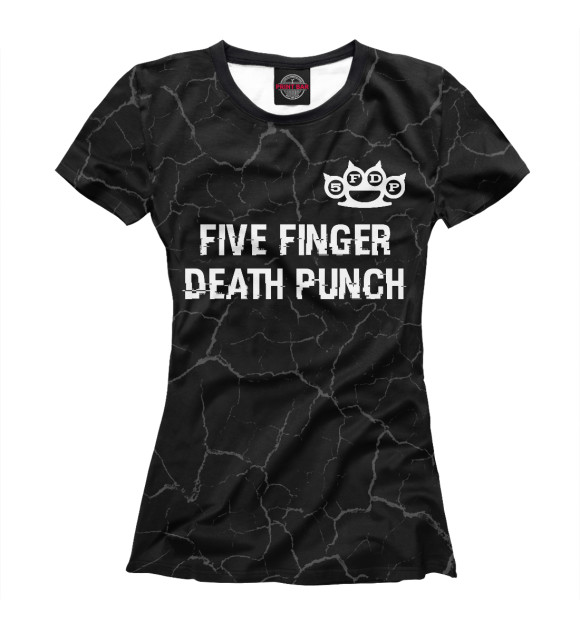 Футболка для девочек с изображением Five Finger Death Punch Glitch Black цвета Белый