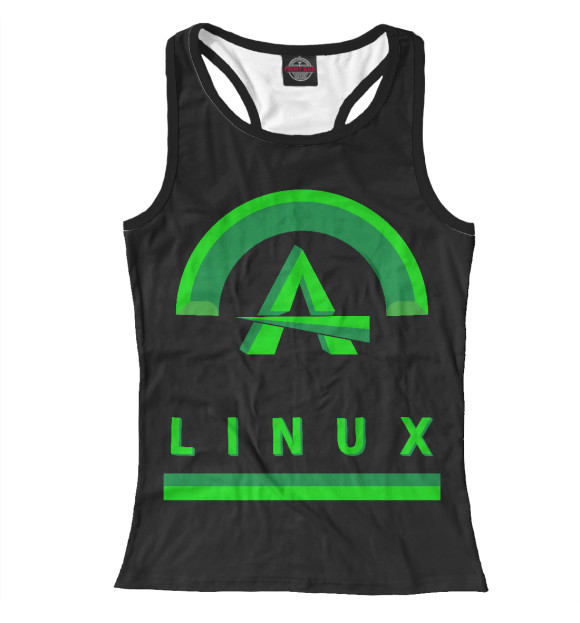 Женская майка-борцовка с изображением Линукс цвета Белый