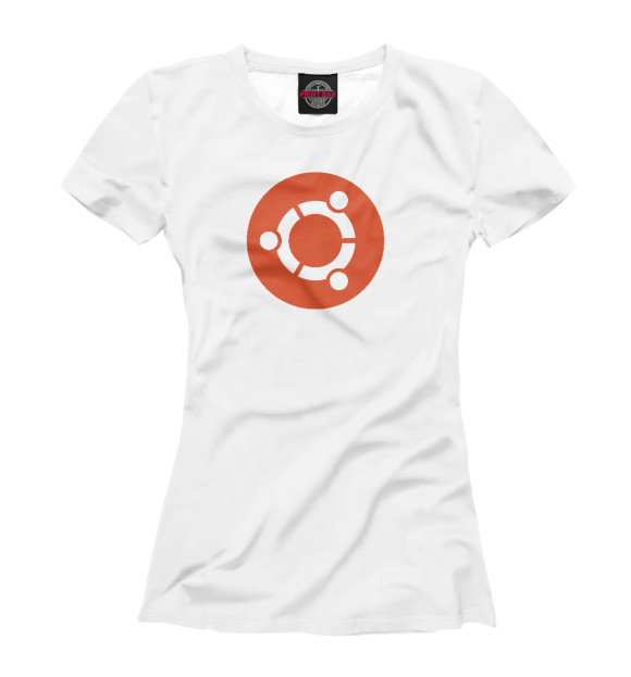 Женская футболка с изображением Ubuntu Logo цвета Белый