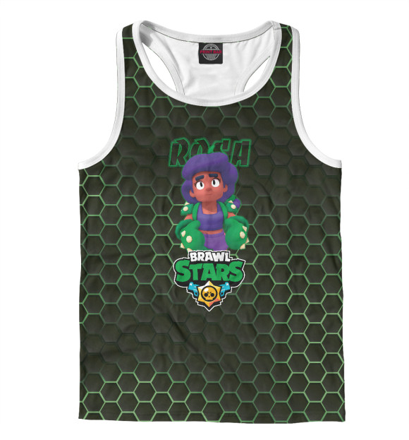 Мужская майка-борцовка с изображением Роза. Brawl Stars цвета Белый