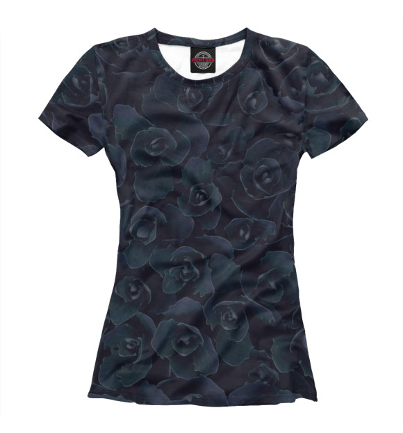 Женская футболка с изображением Black rose цвета Белый