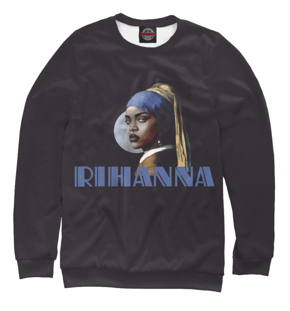 Свитшот для девочек с изображением Rihanna цвета Белый
