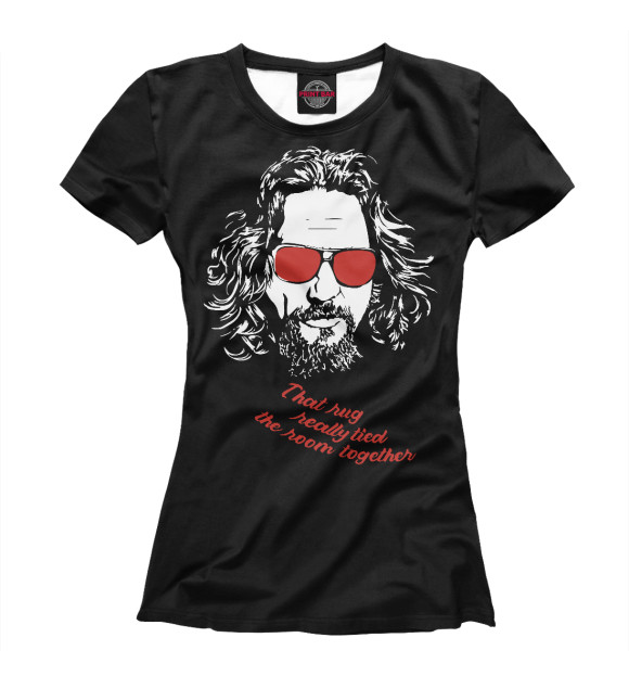 Футболка для девочек с изображением Большой Лебовский цвета Белый