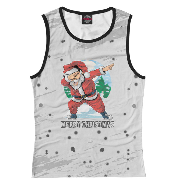 Майка для девочки с изображением Merry Christmas Santa Dabbi цвета Белый